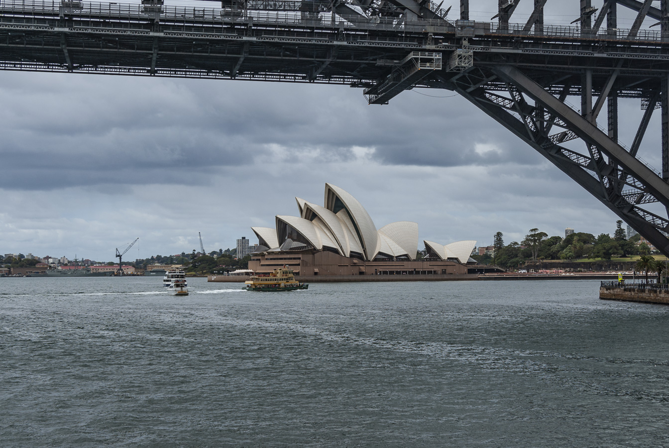 Sydney Opera House through the Bridge