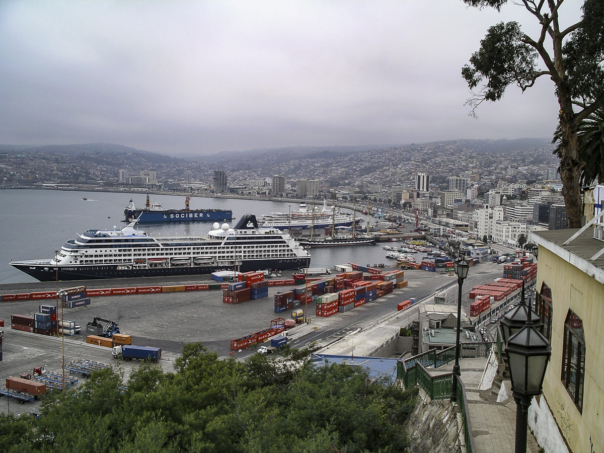View down onto Valparaiso Harbour