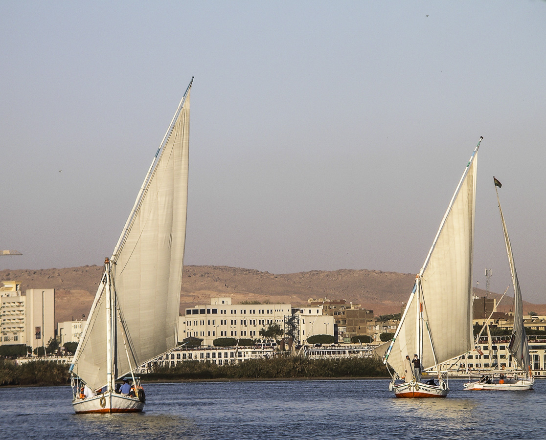 Yachts on the Nile near Aswan