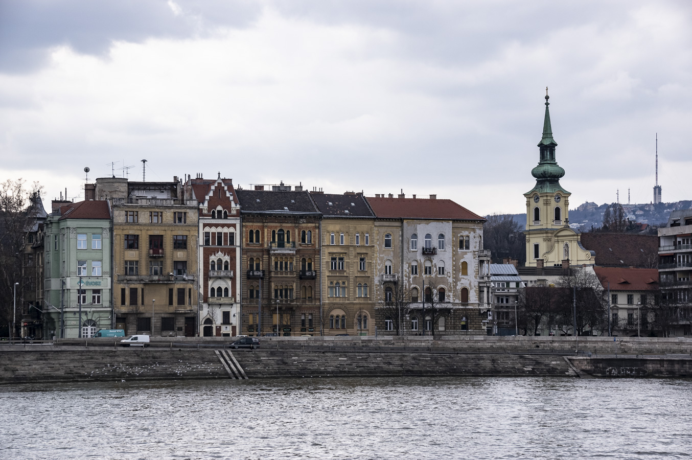Old Houses alongside the River Danube - Budapest