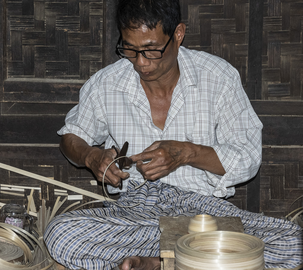 At work in the Laquer Ware Workshop - Bagan