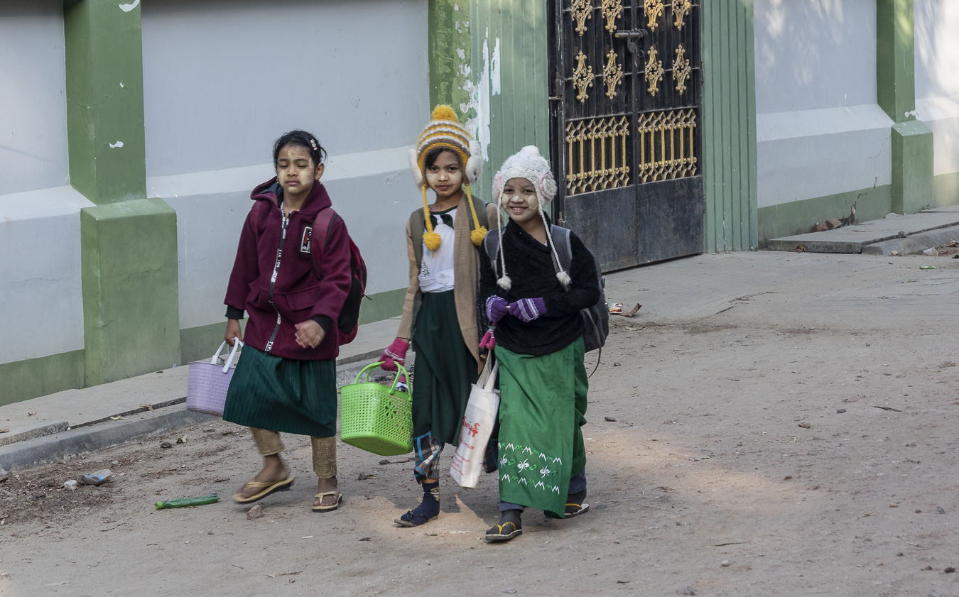 Young Moslem Girls in Myanaung