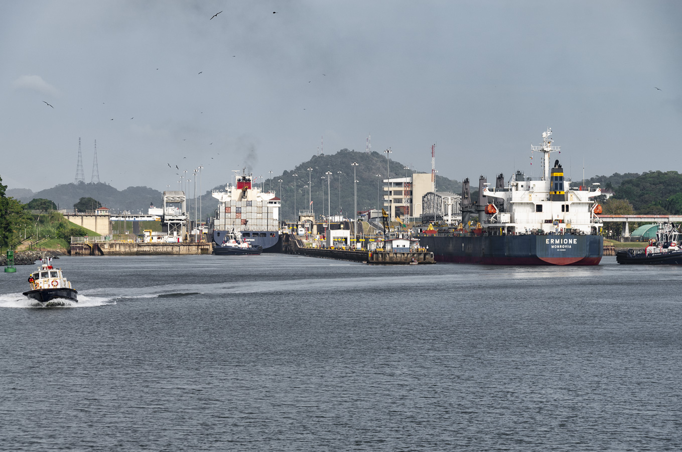 Approach to Miraflores Lock