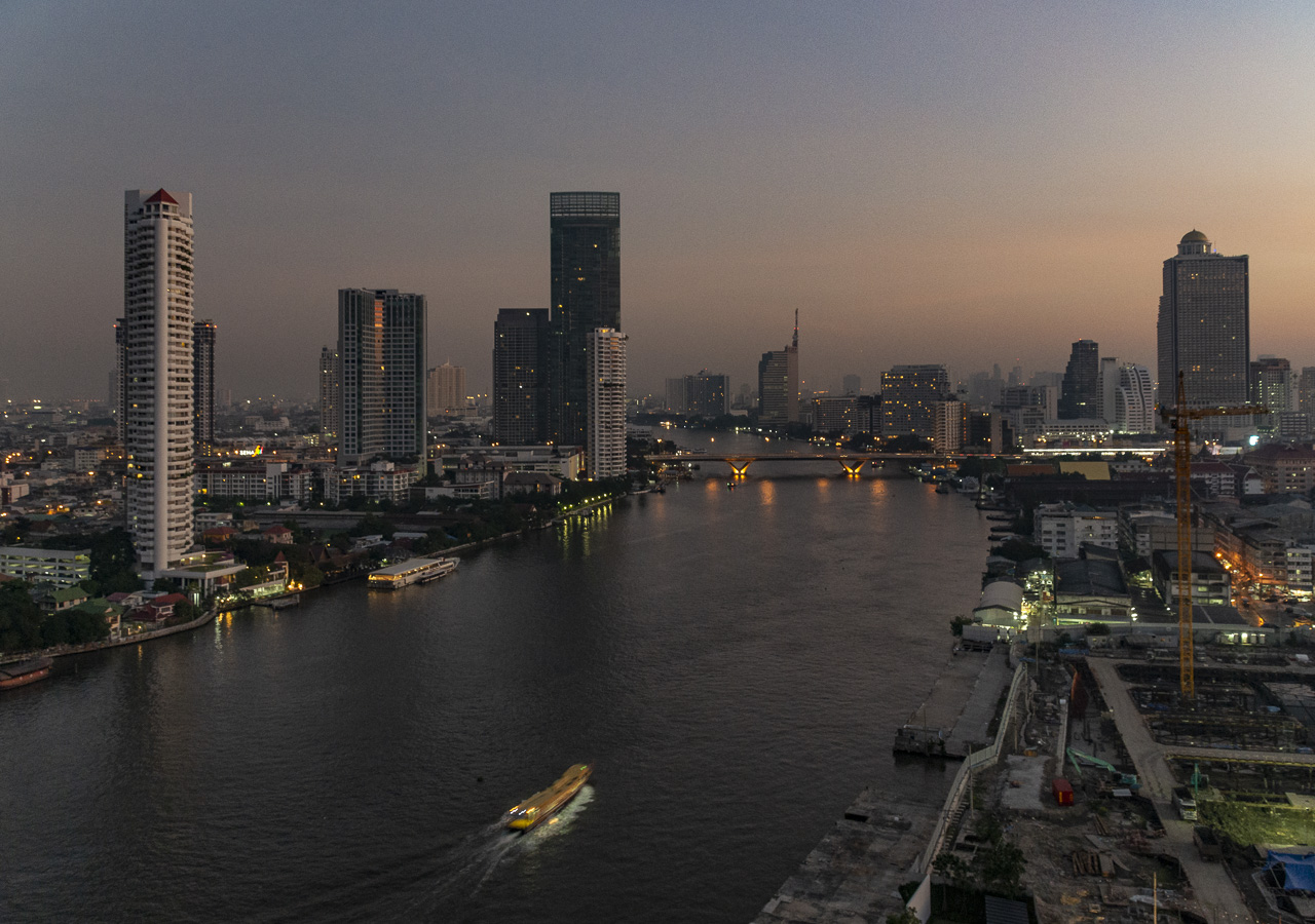 Sunset over the Chao Phraya River