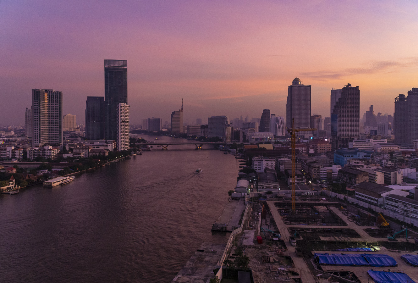 Sunrise over the Chao Phraya River
