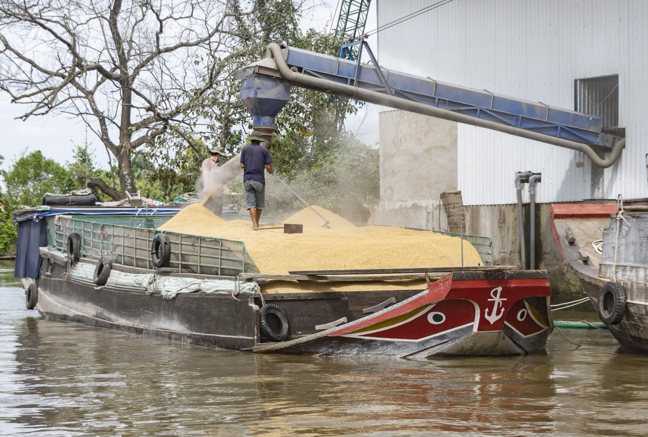 Grain Barge on the Mekong