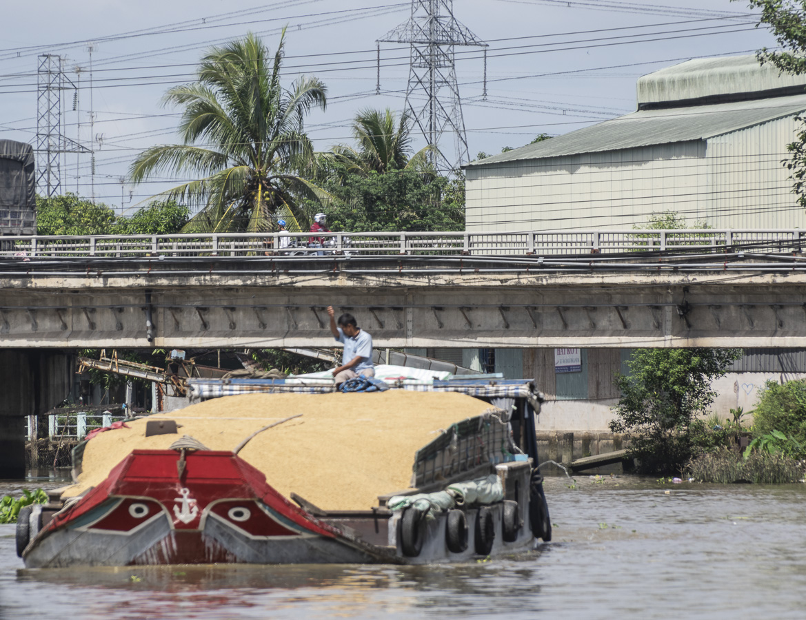 Grain Barge on the Mekong